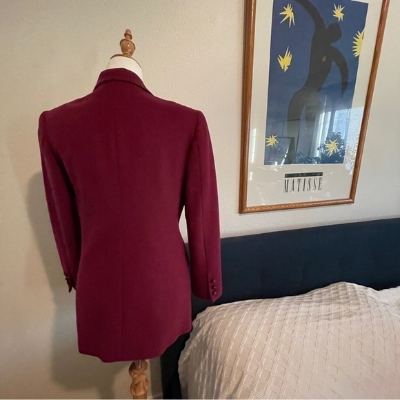 Talbots 100% Camel Hair Blazer Made in Italy Berry Single-Breasted Petite Sz 4 - Picture 2 of 6